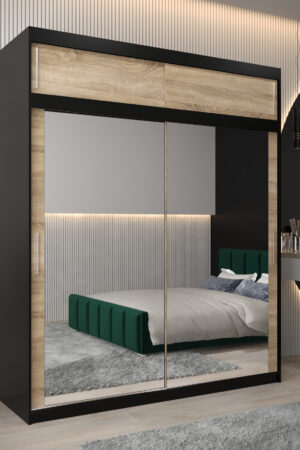 Šatní skříň Abi T3 s nástavcem v černé barvě