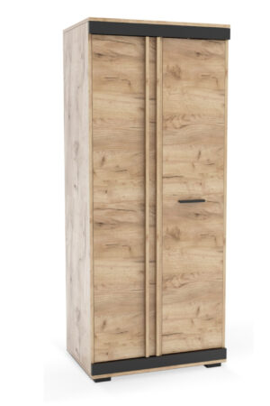 Šatní skříň L1 s černými úchytovými lištami