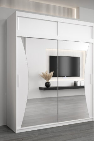 Šatní skříň Abi Mo s nástavcem v bílé barvě