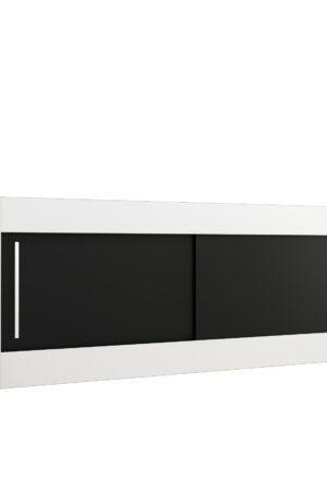 Nástavec na skříň Abi v bílé barvě a černými dveřmi