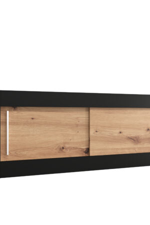 Nástavec na skříň Abi v černé barvě s dubovými dveřmi