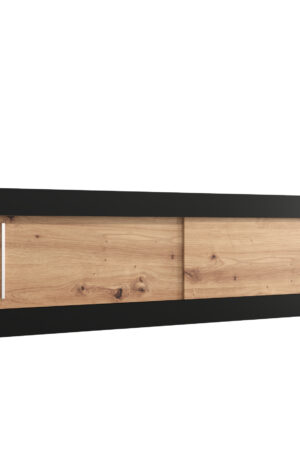 Nástavec na skříň Abi v černé barvě s dub artisan