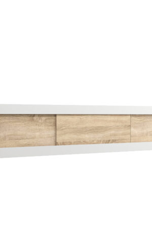 Nástavec na skříň Abi v bílé barvě s dveřmi dub sonoma