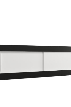 Nástavec na skříň Abi v černé barvě s bílými dveřmi