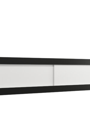 Nástavec na skříň Abi v černé barvě s bílými dveřmi