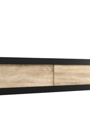 Nástavec na skříň Abi černá, 180 cm, dub sonoma
