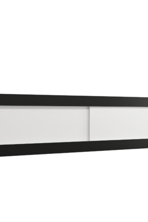 Nástavec na skříň Abi v černé barvě s bílými dveřmi