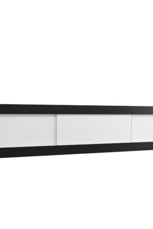 Nástavec na skříň Abi černý s bílými dveřmi