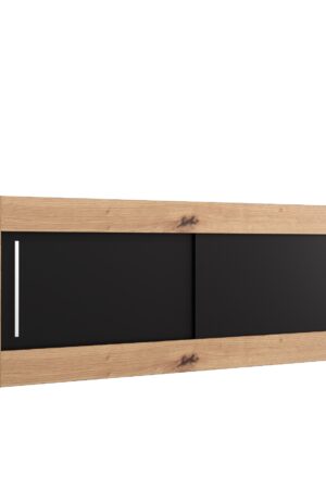 Nástavec na skříň Abi v dub artisan s černými dveřmi