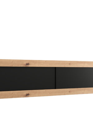 Nástavec na skříň Abi v dub artisan s černými dveřmi