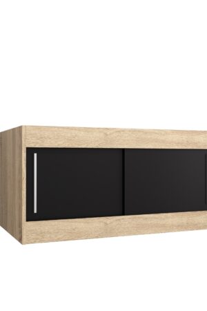 Nástavec na skříň Abi v dekoru Dub Sonoma s černými dveřmi