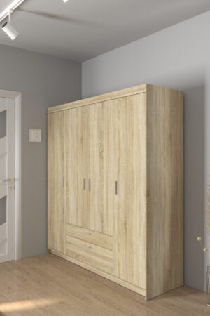 Šatní skříň Elena 4D bez zrcadla v dubu sonoma