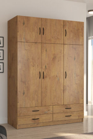 Šatní skříň Stella v bukové barvě