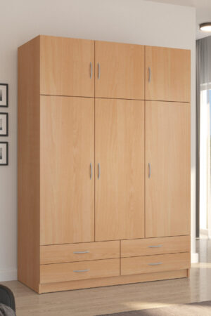 Šatní skříň Stella v bukové barvě