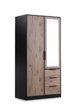 Šatní skříň Lati D2 s zrcadly a prostornými zásuvkami
