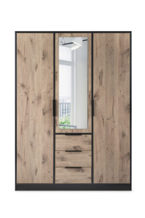 Praktická šatní skříň Lati D3 s zrcadly a zásuvkami