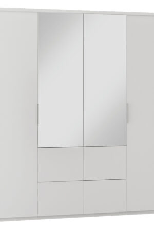 Bílá šatní skříň Wieden 208 s harmonikovými dveřmi.