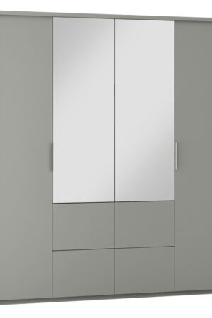 Bílá šatní skříň Wieden 208 s harmonikovými dveřmi.