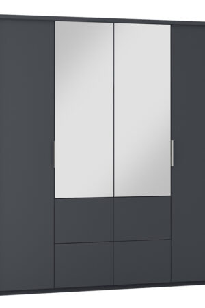 Bílá šatní skříň Wieden 208 s harmonikovými dveřmi.