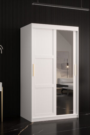 Šatní skříň Abi Ramiro 2 v bílé barvě se zrcadlem