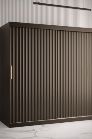 Šatní skříň Abi Riflo Wave 1 v černé barvě bez zrcadla