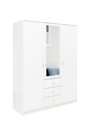 Šatní skříň Siena D3 v bílé barvě