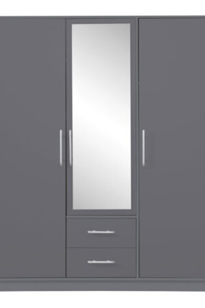 Šatní skříň Smart SR2 s zrcadlem v dub sonoma a bílé barvě