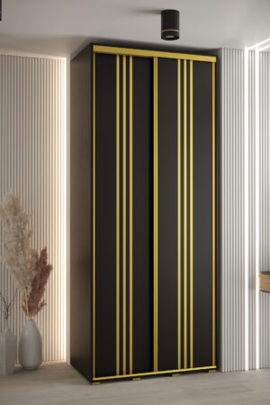 Šatní skříň Cannes 6 v bílé barvě s dubovými dveřmi