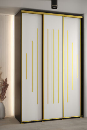 Šatní skříň Cannes 12 v bílé barvě s dubovými dveřmi