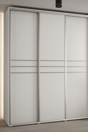 Šatní skříň Davos 10 s bílým korpusem a dubovými dveřmi