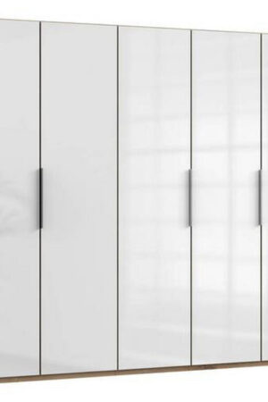 Šatní skříň s otočnými dveřmi v barvě dubu a bílé