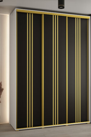 Šatní skříň Davos 6 v bílé barvě s dubovými dveřmi