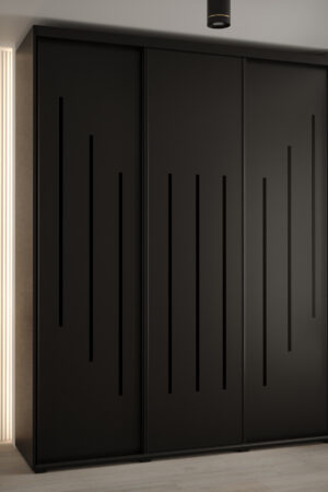 Šatní skříň Davos 8 s bílým korpusem a dubovými dveřmi