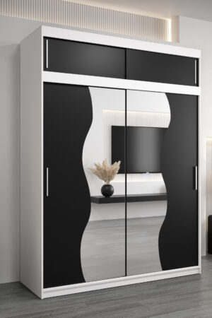 Šatní skříň Abi Mr s černými dveřmi a bílým korpusem