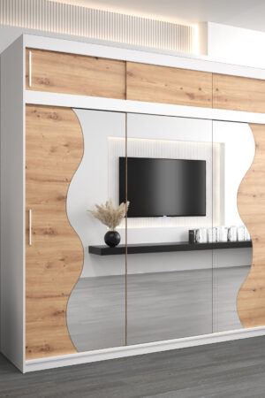 Šatní skříň Abi Mr s posuvnými dveřmi a nástavcem