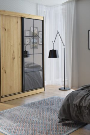 Šatní skříň Oslo II bílá 120 cm s posuvnými dveřmi