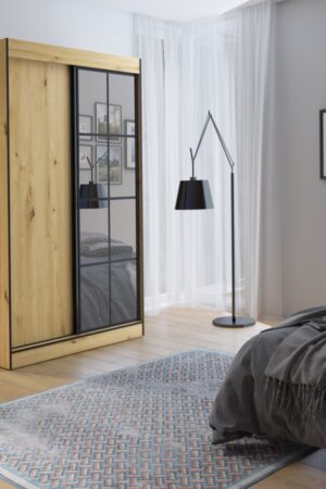 Šatní skříň Oslo II bílá 120 cm s posuvnými dveřmi