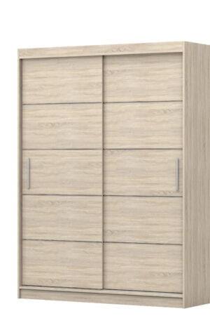Bílá šatní skříň Vista 06 s dubovými dveřmi