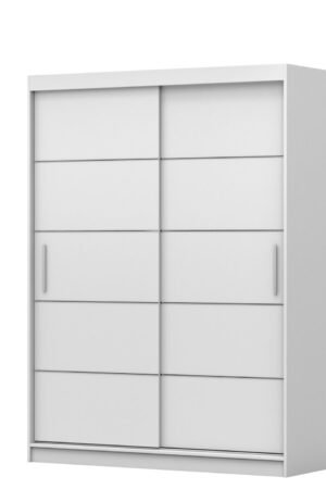 Bílá šatní skříň Vista 06 s dubovými dveřmi