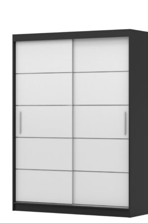 Bílá šatní skříň Vista 06 s dubovými dveřmi