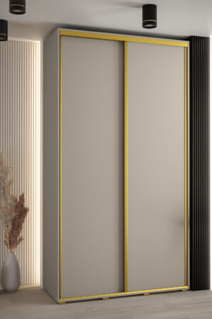 Šatní skříň Dakota 1 v kašmíru se zlatými úchyty