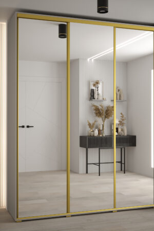 Šatní skříň Dakota 2 v kašmírové barvě se zrcadlem