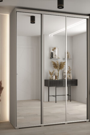 Šatní skříň Dakota 2 s kašmírovou barvou a zrcadlem