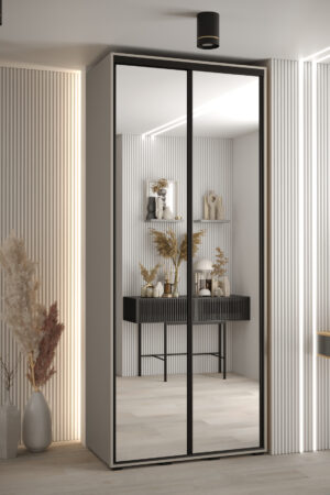 Šatní skříň Dakota 2 v kašmírové barvě se zrcadlem