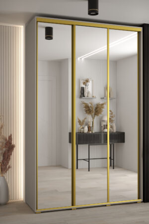 Šatní skříň Dakota 2 v kašmírové barvě se zrcadlem