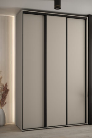 Šatní skříň Dakota 1 s černými úchyty a kašmírovým designem