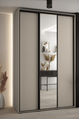 Šatní skříň Dakota 3 s kašmírovým korpusem a zrcadlem