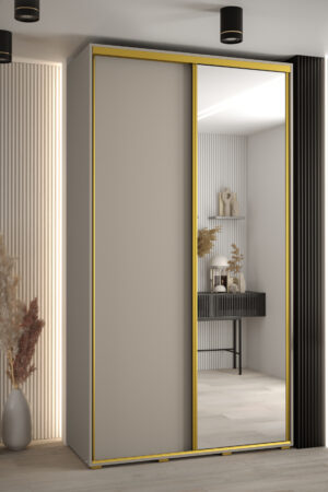 Šatní skříň Dakota 3 - hloubka 45 cm, Kašmír, zrcadlo