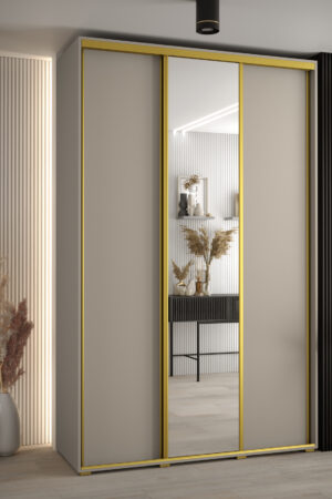 Šatní skříň Dakota 3, hloubka 45 cm, Kašmír, zrcadlo