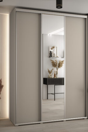 Šatní skříň Dakota 3 s kašmírovým korpusem a zrcadlem